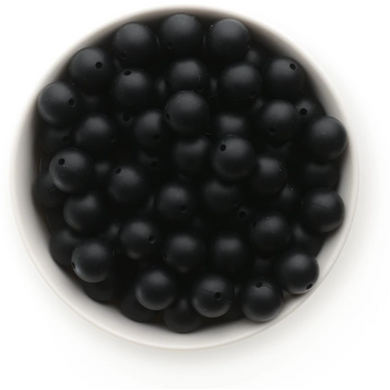 15mm Black Silicone Beads