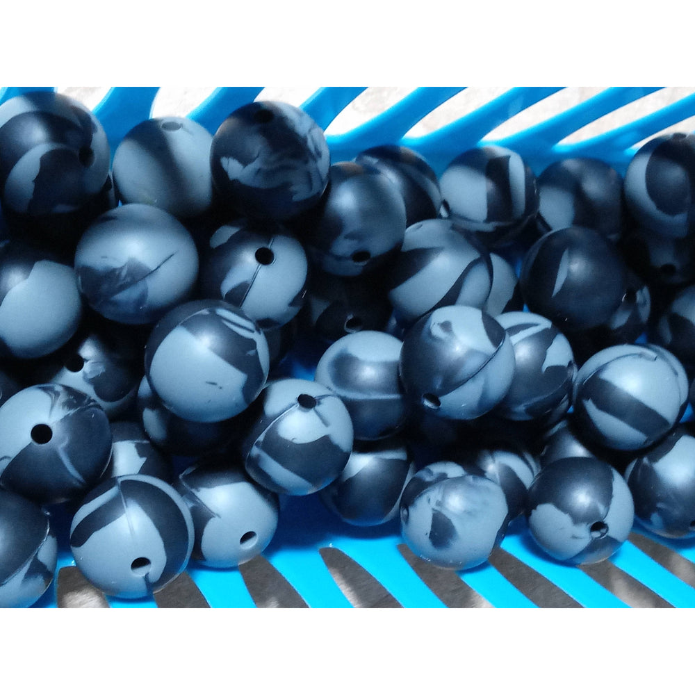123 black & Gray Mix Silicone Beads