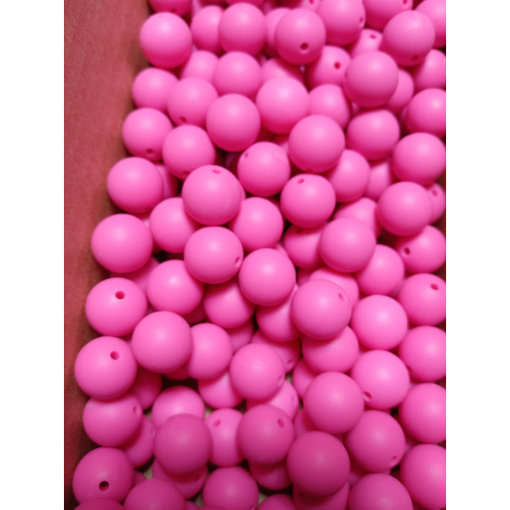 S19-Shocking Pink Silicone Beads