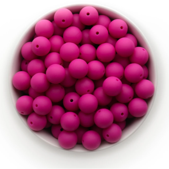 S21-Fuchsia Silicone Beads