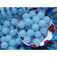 S70- Blue Glitter Silicone Beads