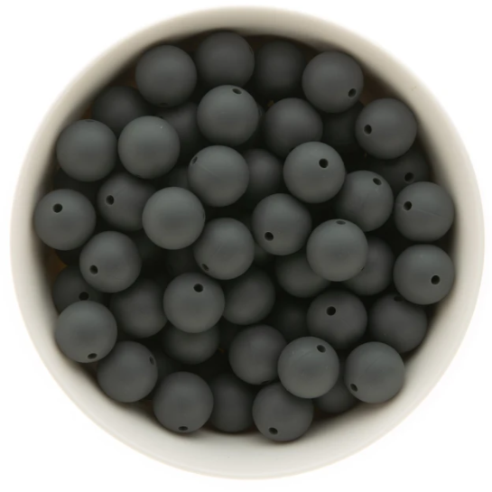 S77-Charcoal Silicone Beads