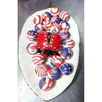 P138 American Flag 15mm Silicone Beads